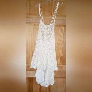 Free people lace tie back high low dress